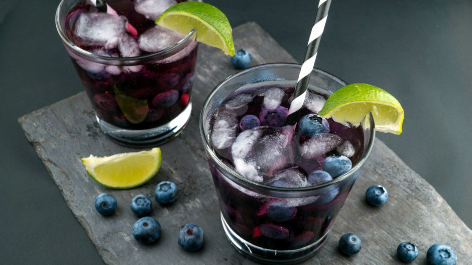 Glass with Blueberry Juices